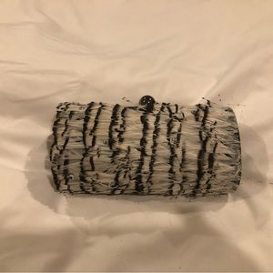 BEBE small vintage feather clutch